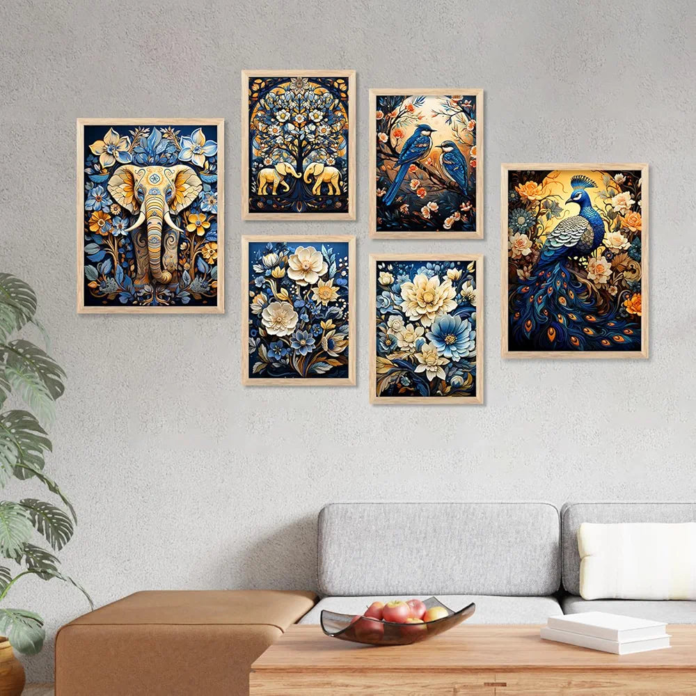 Kotart Aesthetic Modern Art Wall Paintings with Frame Set of 6