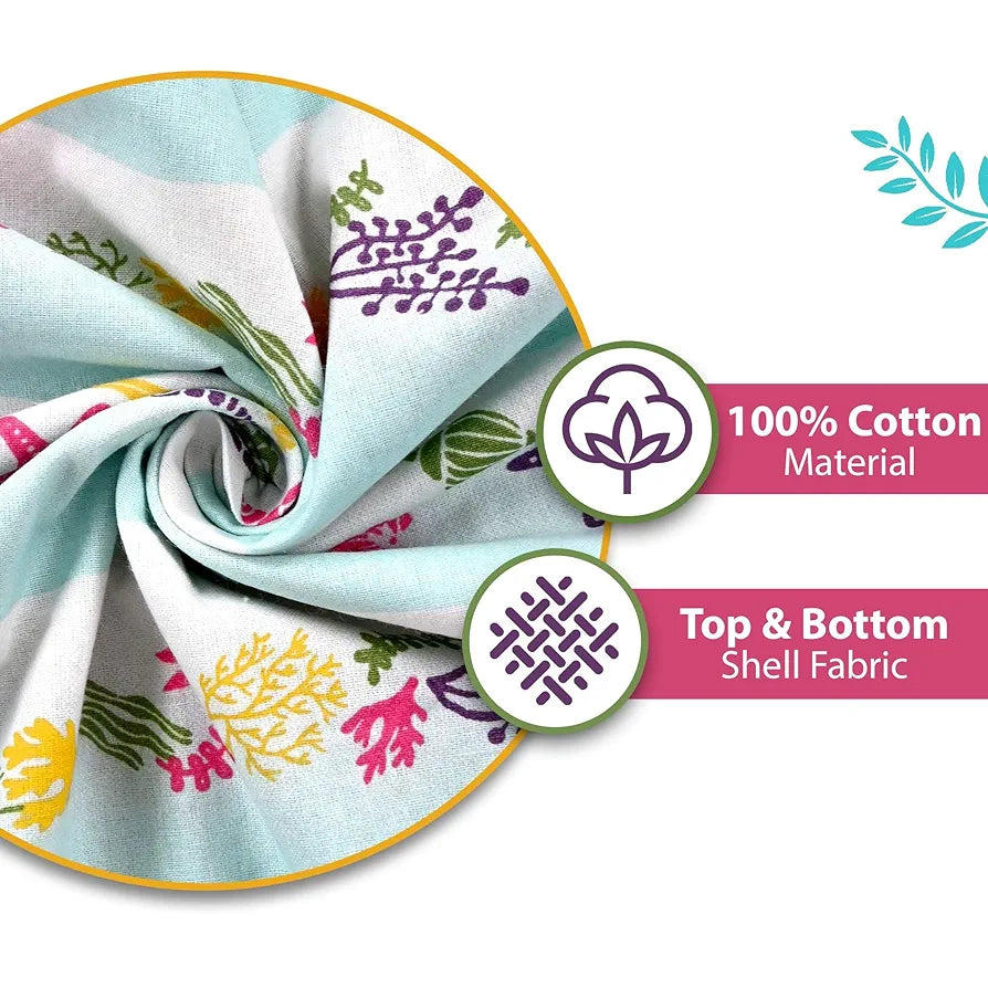 Divine Casa Pure Cotton Printed Single Dohar 120 GSM Soft & Lightweight Throw Blanket Colour Cosmic Sky