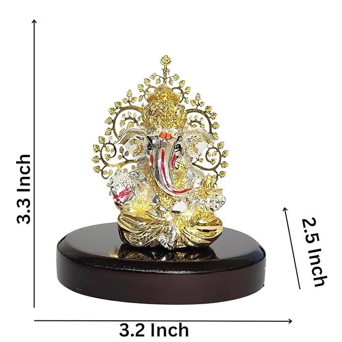 Gold Art India Lord Ganesha Idol Kalpavruksh Tree Ganesh Idol for Home Entrance Ganesh Ji