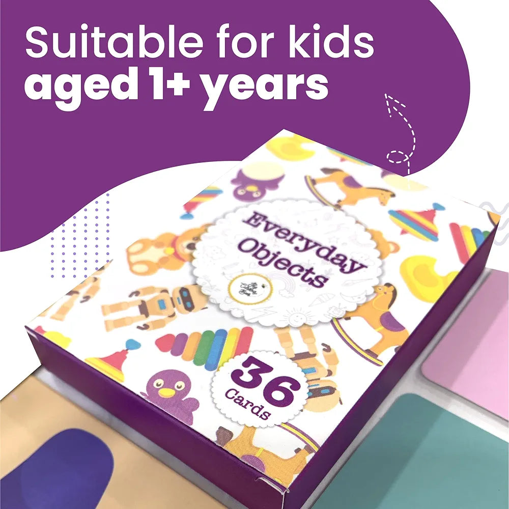 The Curious Bees - Everyday Objects | 36 Laminated Anti-Glare Cards | Montessori Inspired Fun & Easy to Learn Toys for Kids