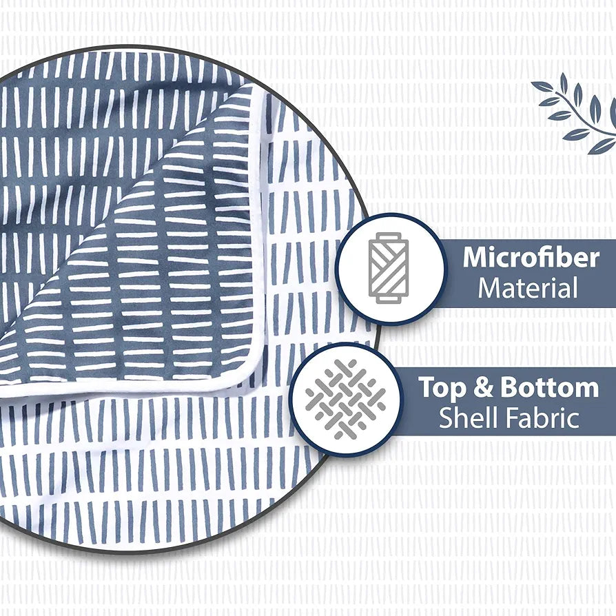 Divine Casa 120 GSM Microfiber Single Kids Dohar Soft & Lightweight Throw Blanket Craggy Lines Pattern Colour Blue Mirage