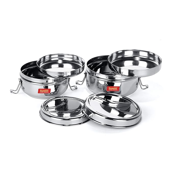 Sumeet Stainless Steel Food Pack Lunch Box Set of 2Pc 350 & 500 ml Capacity