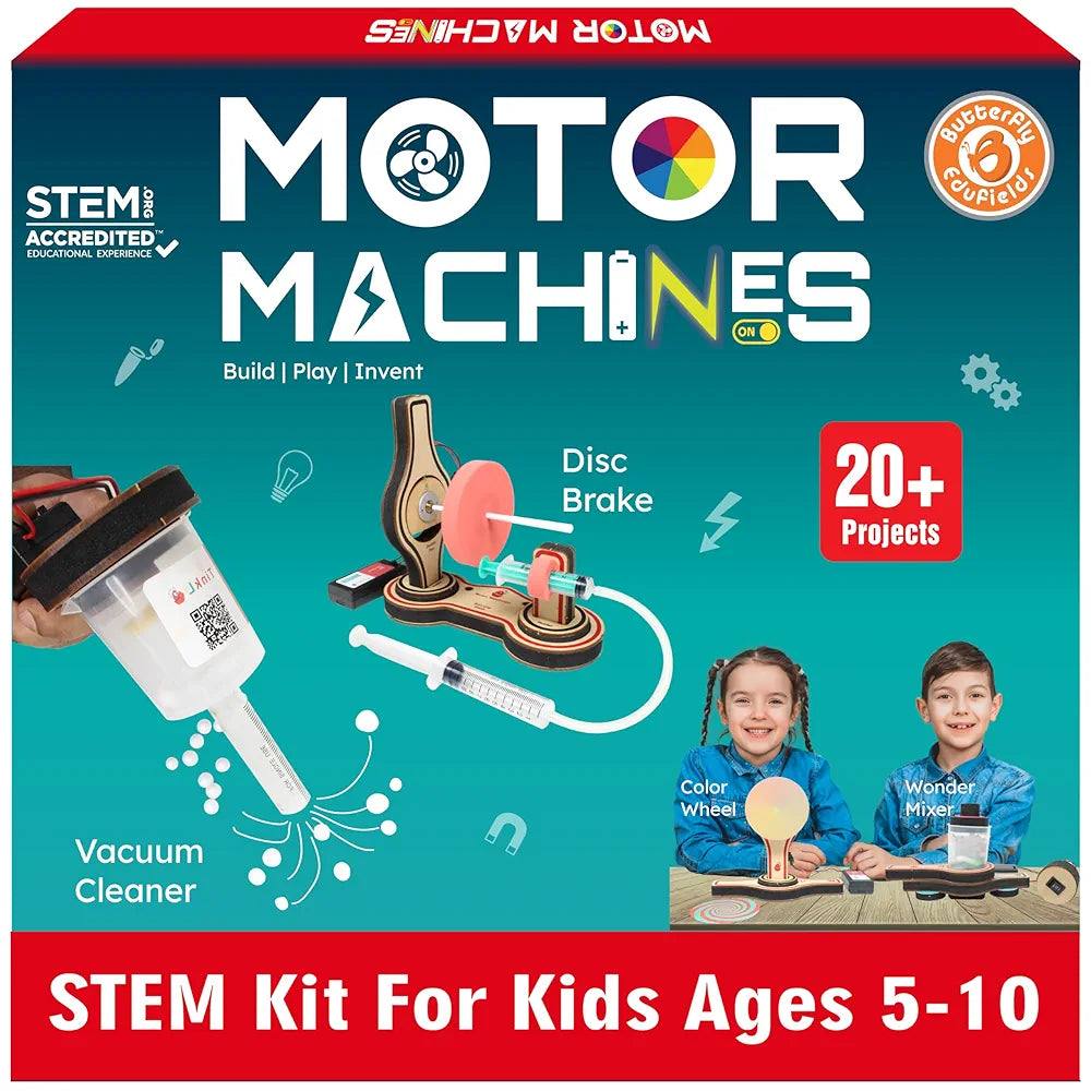 Butterfly Edufields 20+ Science Experiment Kit | Toys for Boys 5 6 7 8 9 10 Year Old | Birthday Gift for Boys Girls Age 6-10 8-10 | DIY STEM Projects Kit| Build 20+ Motor Machines | Electric kit