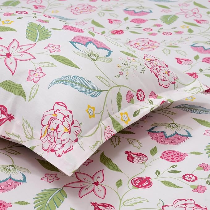 Haus & kinder Cotton Queen Size Bedsheet for Double Bed (90 X 100 Inches) with 2 Pillow Covers | 186 TC | Light Pink