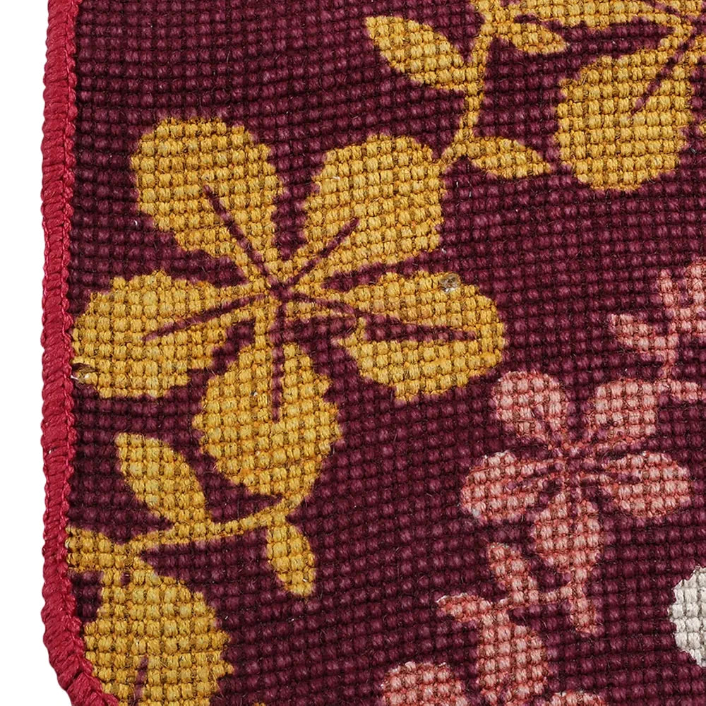 Saral Home Zinta Floral Soft Cotton Durable & Washable Multipurpose Runner Colour Maroon