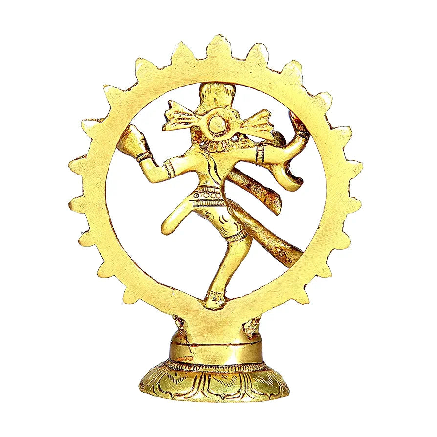anciently Nataraj Statue Small | Nataraja Statue Small | Natarajar Statue Small Brass 10 CM Height, Gold Colour 1 No