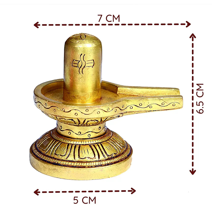 Anciently Brass Shivling Small | Shiva Lingam for Puja | Sivalingam for Pooja 6.5CM Height Gold Colour 1 Piece