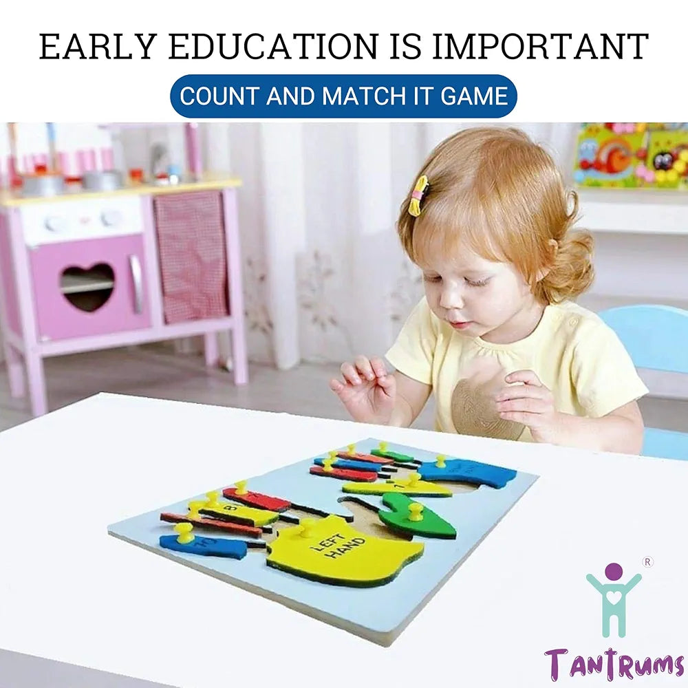 Tantrums Preschool Wooden Educational Puzzle for Kids Learning Helpful in Developing Hand Eye Concentration and Motor Skills with Self-Correcting Match 