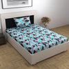 Divine Casa 144 TC 100% Cotton Bedsheet for Single Bed with 1 Pillow Cover Crystal Colour Teal