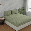 Huesland by Ahmedabad Cotton 144 TC Cotton Bedsheets for King Size Bed with 2 Pillow Covers | Sage Green