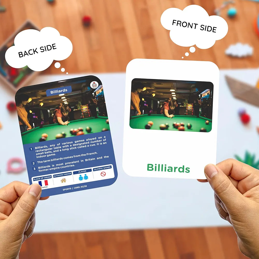 SPARTAN KIDS® Sports Flash Cards for Kids | 28 Early Learning Flash Cards Easy & Fun Way of Learning 1 Year to 6 Years Babies