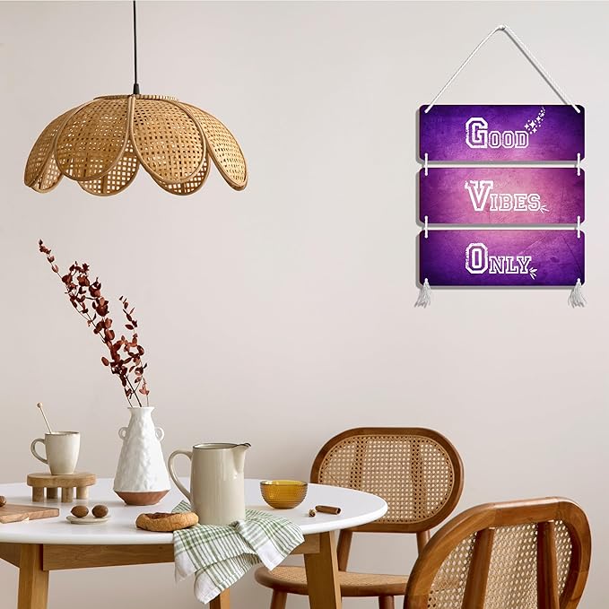 Blue Finch Wooden Hanging Good Vibes Only Wall Hanging Home and Office Decor Item