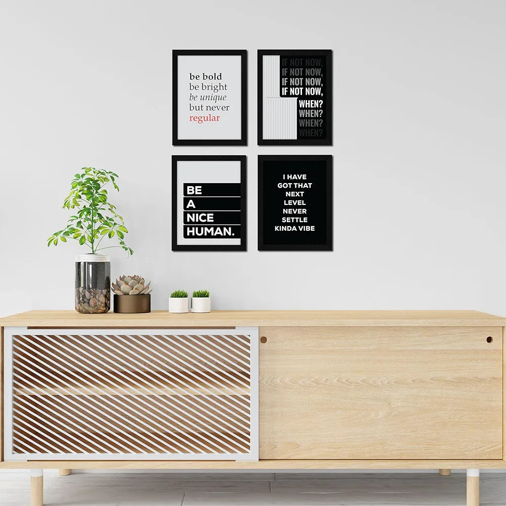 ArtX Paper Famous Motivational Quotes AXF00164-MOT Framed Posters Set of 4