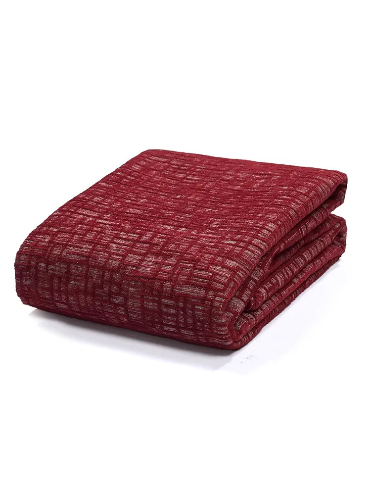 Saral Home Chenille 2 Seater Sofa Cover Throw Colour Maroon