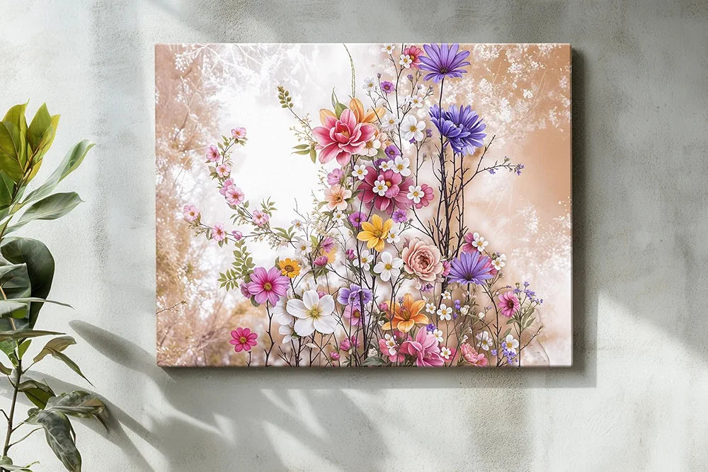 ArtX Canvas Floral Paintings for Living Room Big Size Scenery Flowers Painting