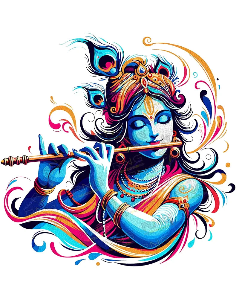 Rng Graphics Pvc Vinyl Little Krishna Wall Sticker Multicolor 58 Cm X 58cm DW-120L