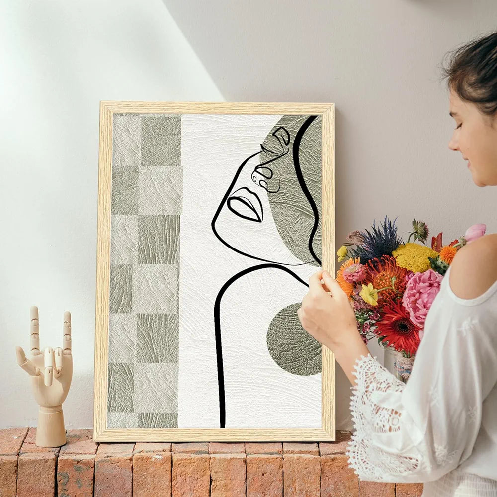 ArtX Paper Aesthetic Patterns Ferns Wall Painting Big Size Framed Painting Set Of 3