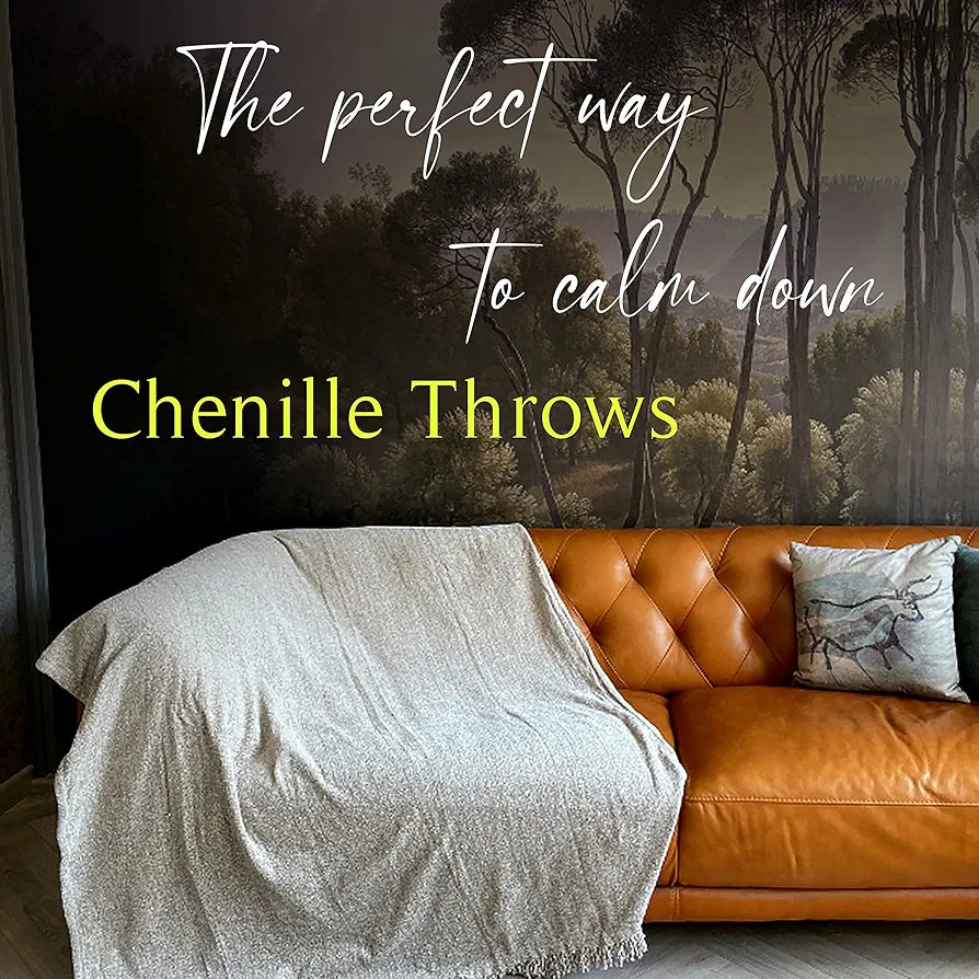 Sashaa World Soft Chenille Throw Colour Natural