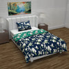 Divine Casa Microfiber Reversible Single Bed AC Duvet Cover Set with 1 Pillow Cover Soft & Cozy for Quilt/Comforter/Blanket  Colour Green & Navy Blue