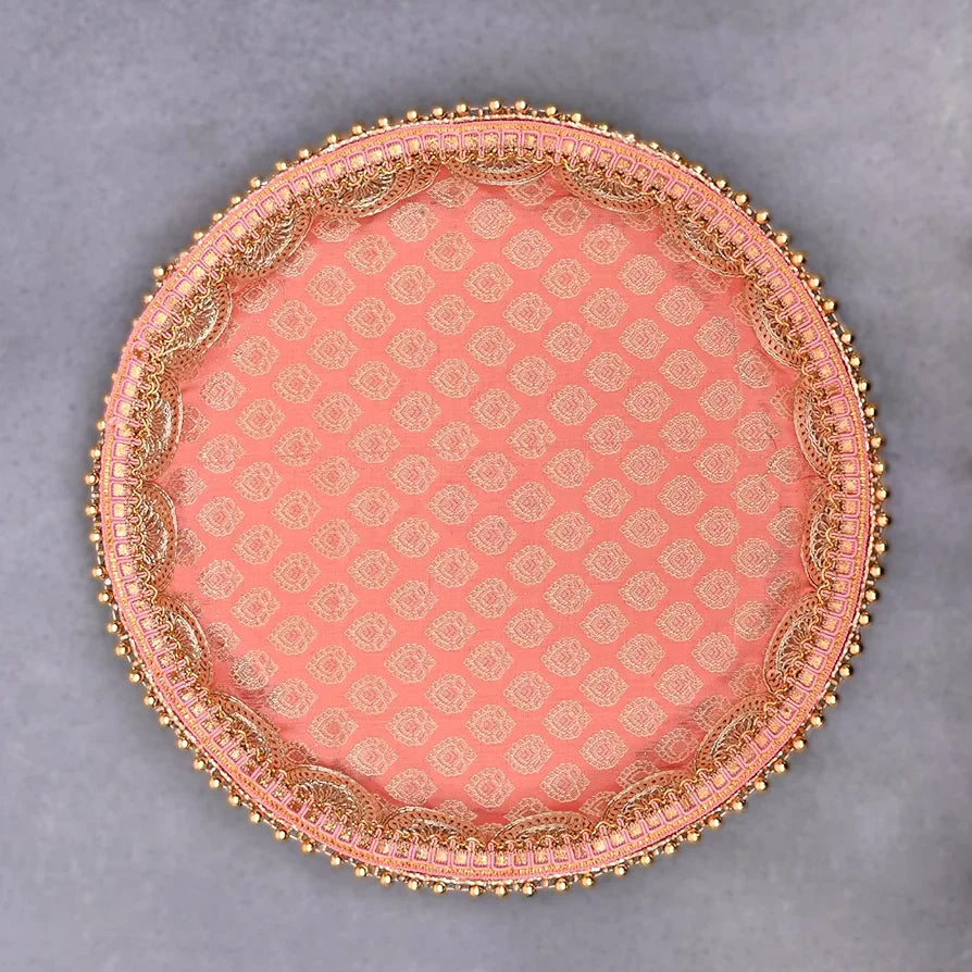 DecorTwist® Pooja Thali Set | Stainless Steel Handcrafted Decorative Pooja Thali for Diwali Puja, Home, Temple, Mandir, Wedding, Bhai Dooj Decorative Puja Plate 10.2 Inch Pack of 1 