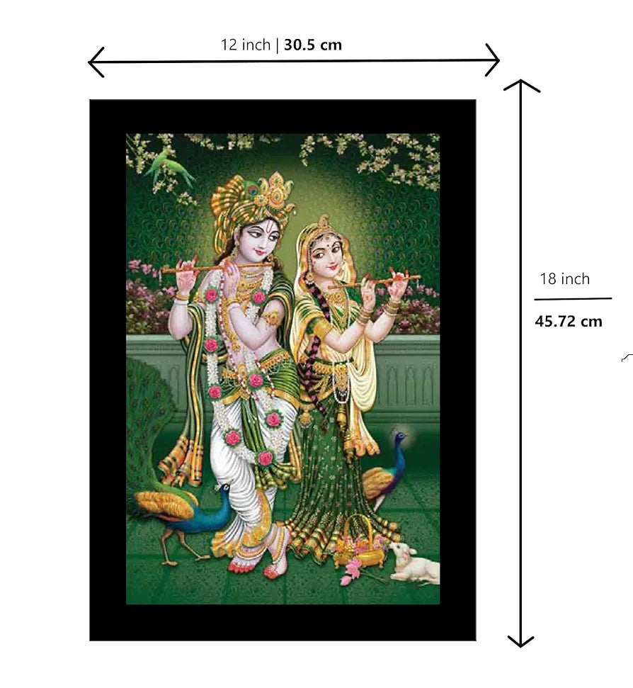 Lifehaxtore Soothing Radha Krishna Art Framed Painting
