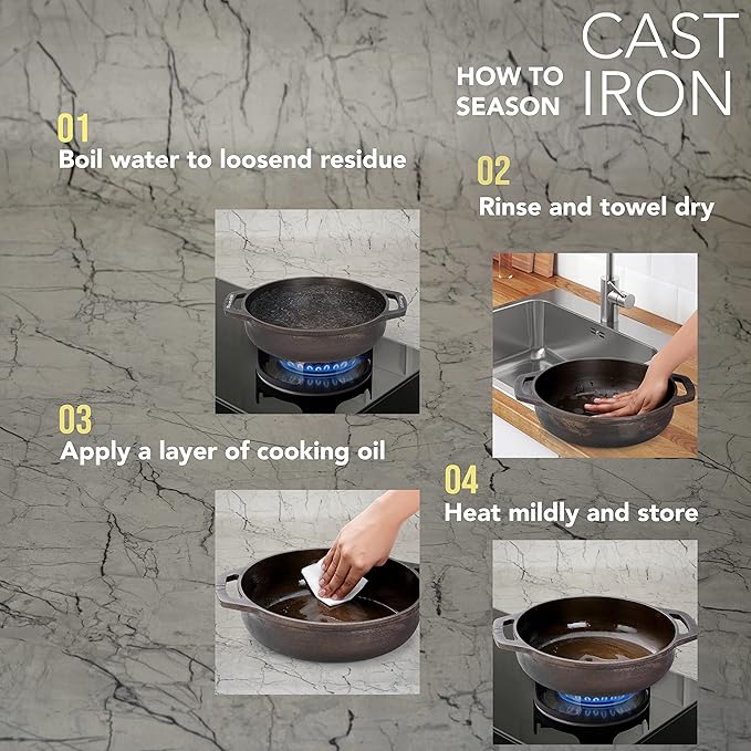 Sumeet Super Smooth Gold Series Pre Seasoned Cast Iron Kadai 3.5 Ltr 28cm3.480 kg