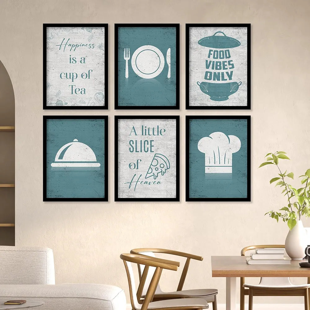 Kotart Wood Happiness Is A Cup Of Tea Restaurant Quotes Posters With Frame For Kitchen