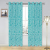 Cloth Fusion Sheer Curtain Long Door 9 Feet Rose-Turquoise