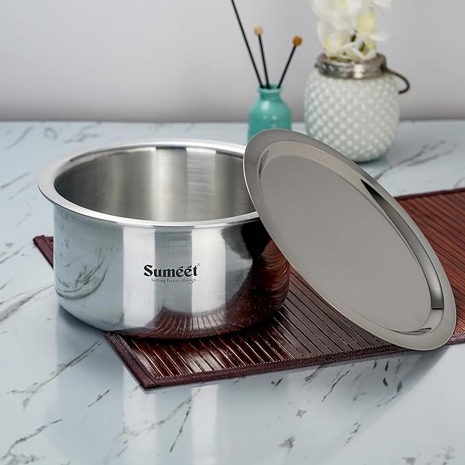 Sumeet 3mm Thick Aluminum Tope with Lid 3Ltr 22cm Dia