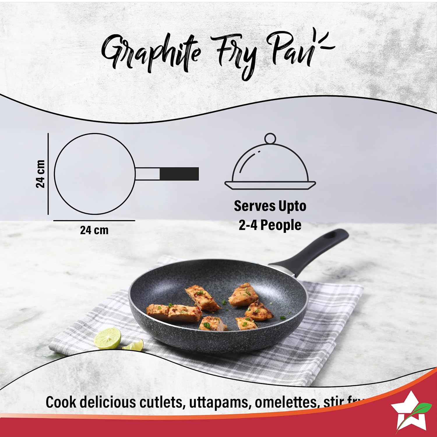 Wonderchef Graphite Frypan 24 cm