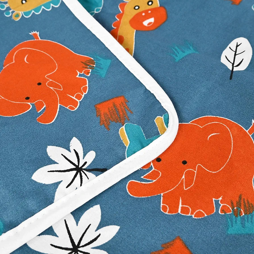 Divine Casa Pure Cotton Printed Single Dohar for Newborn Baby 120 GSM Soft & Lightweight Throw Blanket Colour Iris Deep