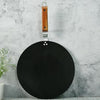 Femora Iron Concave Tawa 12 Inch | 30 Cm | Tava for Roti With Strong Wooden Handle Black | Gas Stovetop Compatible