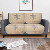 Kuber Industries Set of 4 Durable 2 Seater Sofa Cover for Living Room Star Print Cream & Brown