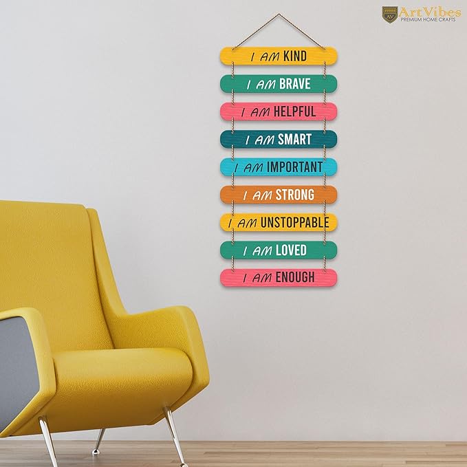 Artvibes Self Motivation Quotes Mdf Wooden Wall Hanging for Home Livingroom Art Items