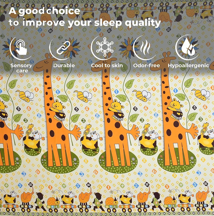 Fresh From Loom Bed Sheet Cartoon Printed Double Bed King Size Kids Bedsheet Yellow 144 TC Cream and Yellow