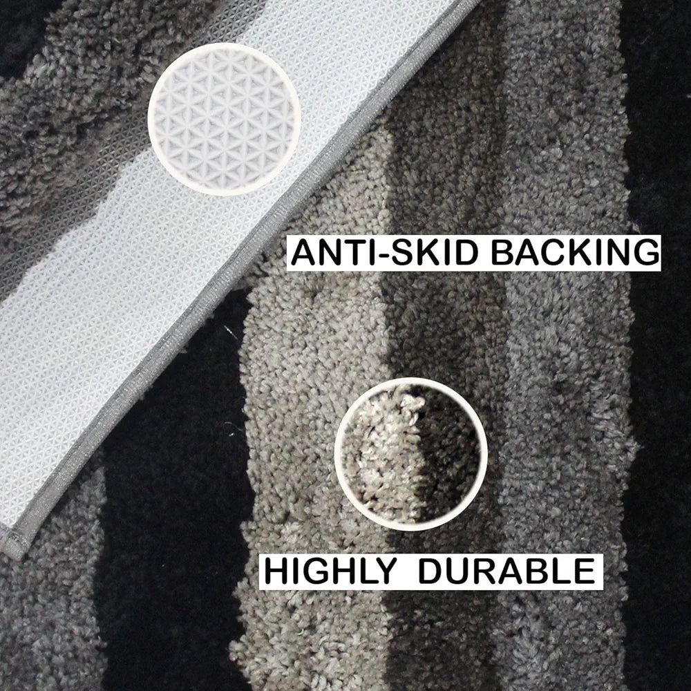 Luxe Home Bath Mat Super Soft Microfiber Non Slip Jericho Bathroom mats 40x60 cm Colour Shadow