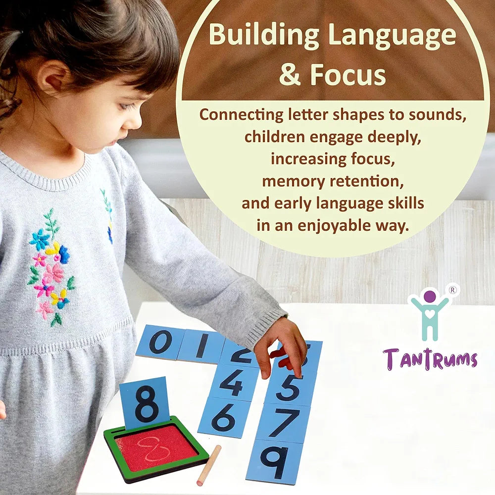 Tantrums Coloured Sand Paper Number with Tray | Learning Fun Education Puzzle Learning Aid for Kids