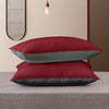 Cloth Fusion Premium Microfiber Soft Pillow Set of 2 for Sleeping Standard Size Maroon & Grey