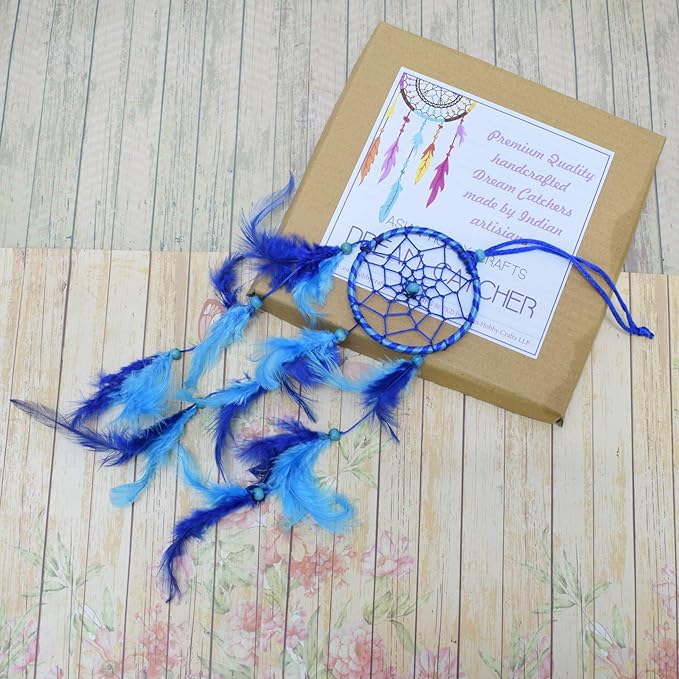 Asian Hobby Crafts Dream Catcher Mini for Wall Hanging and Decorations | Blue