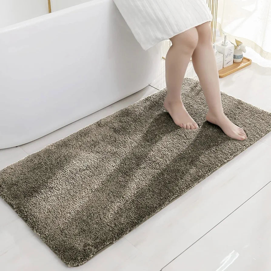 Luxe Home International Microfibre Rectangular Bath mat Super Soft Anti Skid Newman Mats For Bathroom Colour Taupe