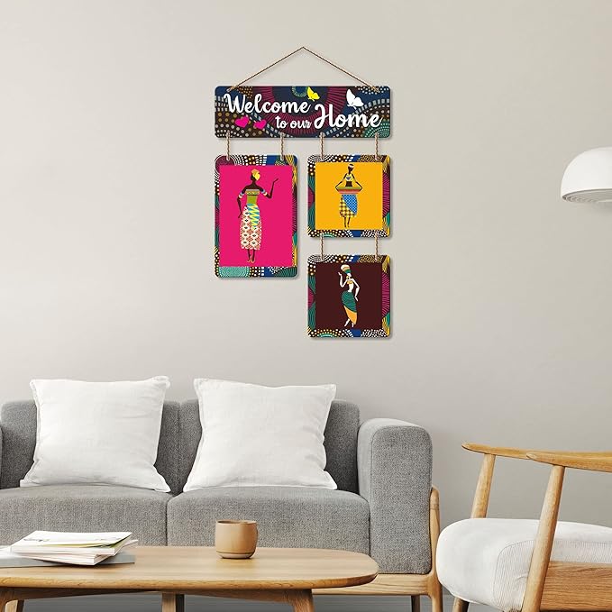 Art Vibes Welcome to Our Home Decorative Wall Art Mdf Wooden Hanging for Living Room
