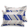 Huesland by Ahmedabad Cotton Pillow Covers Set | Pack of 2 | Grey & Blue