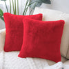 Luxe Home Cushion Cover Duble Side Rabbit Fur Plain Design Covers Set of 2 for Sofa Colour Maroon