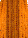 Artificial Marigold Garland Mala Flower Genda Phool Long For Decoration Light Orange 5 Pcs
