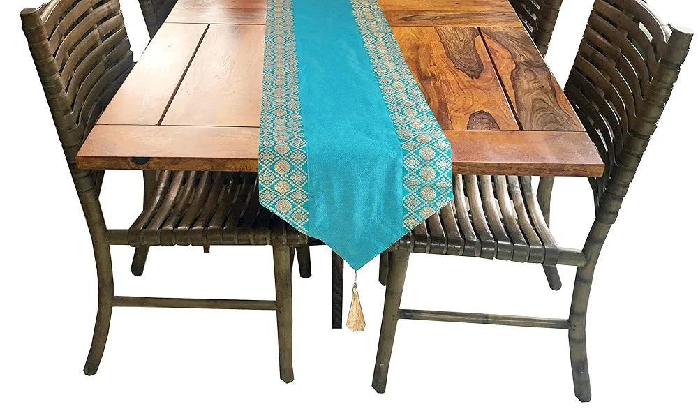 Pink Parrot-designer Durable Dopian Silk Table Runner Colour Multicolour