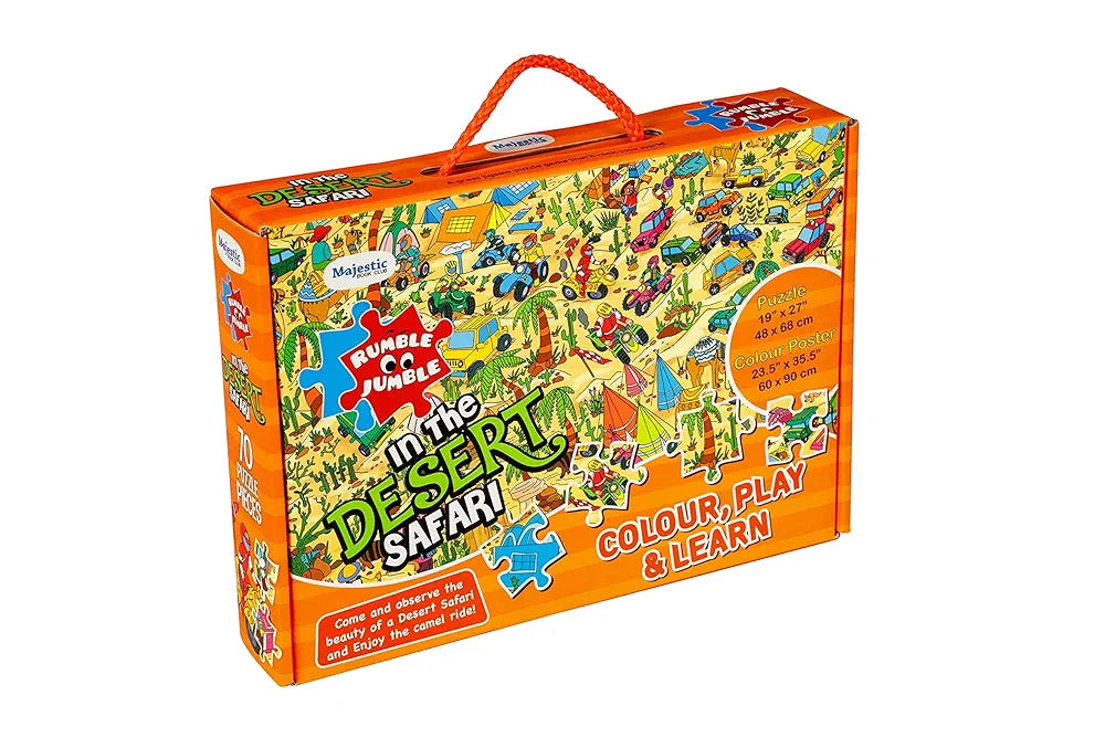 THE BOOK TREE in The Desert Safari Fun and Educational Floor Puzzle by Majestic Book Club, Package Includes a Big Size Colouring Poster and Jigsaw Puzzle Packed in a Beautiful Box