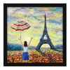 ArtX Paper Eiffel Tower Girl Framed Wall Art Painting