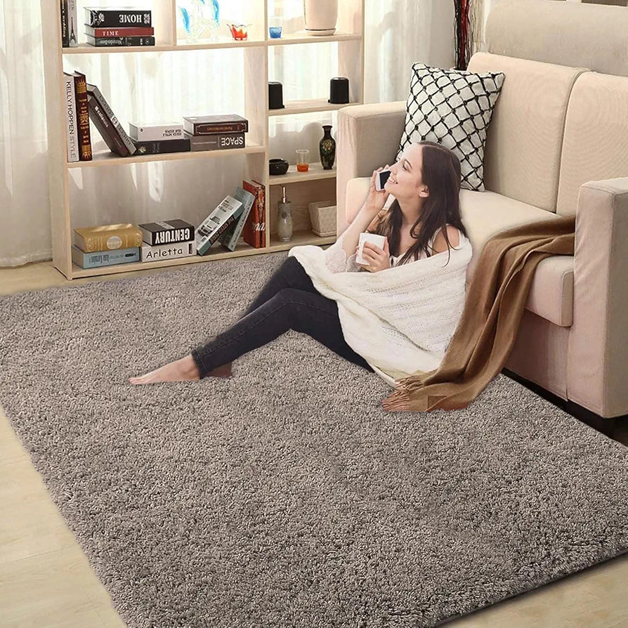 Luxe Home International Carpet Super Soft Anti Slip Vegas Rectangular Rugs 3X5 Feet Colour Taupe