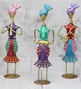 Handmade Artificial Marigold Fluffy Flowers Colorful Woolen Kite Bells Hangings 39 Inches Pack of 6