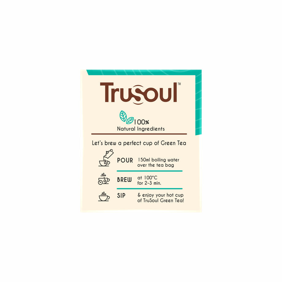 Trusoul Natural Herbal Gut Health Green Tea - 25 Tea Bags